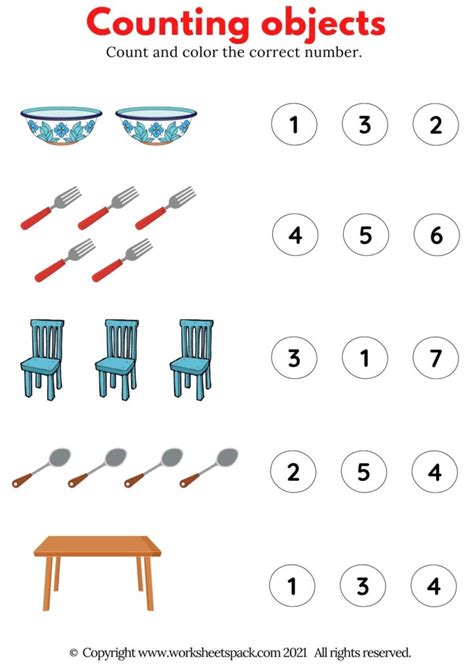 Counting Objects 1 10 Worksheets Fun Learning For Kids