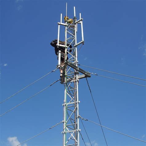 60 80m Lattice Guyed Tower Mast For Wind Measurement Campaign China