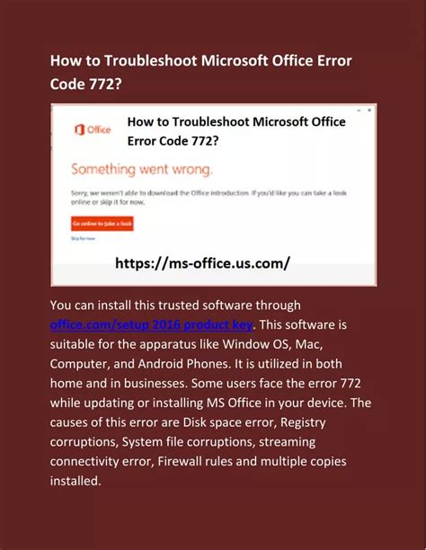 Ppt How To Troubleshoot Microsoft Office Error Code Powerpoint Presentation Id