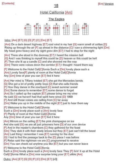 Hotel California Chords Phpopm