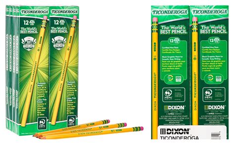 49 Off TICONDEROGA Pencils Wood Cased Unsharpened Graphite 2 HB