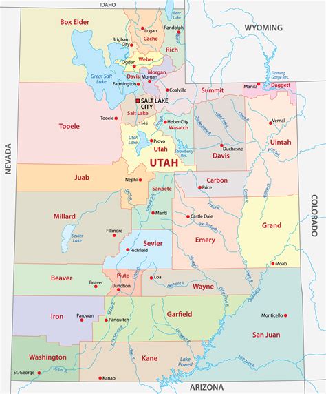 Utah Counties Map Mappr