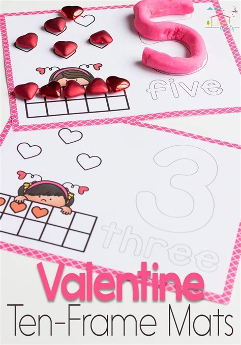 Valentine Ten Frame Number Mats Practice Counting To 10 With These