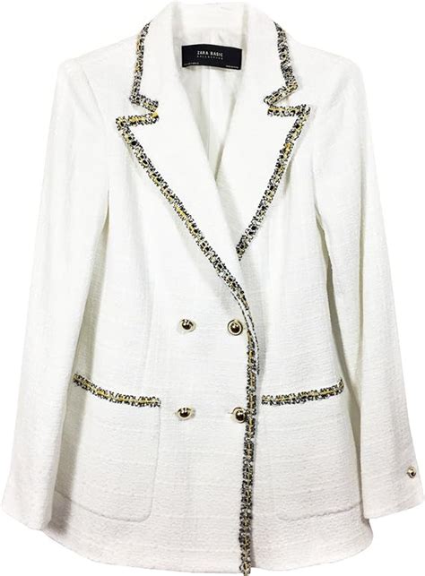 zara women double breasted blazer with textured weave 7806 603 x large amazon ca clothing