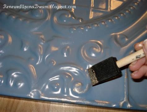To take advantage of the many benefits associated with metal ceiling tiles, you should finish your ceiling tiles before hanging them. Renewed Upon a Dream: How to Paint Tin Ceiling Tiles ...