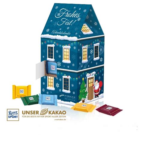 Crunchy ritter sport whole hazelnuts, fine ritter sport marzipan, tasty ritter sport strawberry yoghurt or, for simplicity's sake, all of them? 3D Adventskalender Haus "Ritter Sport" individuell ...
