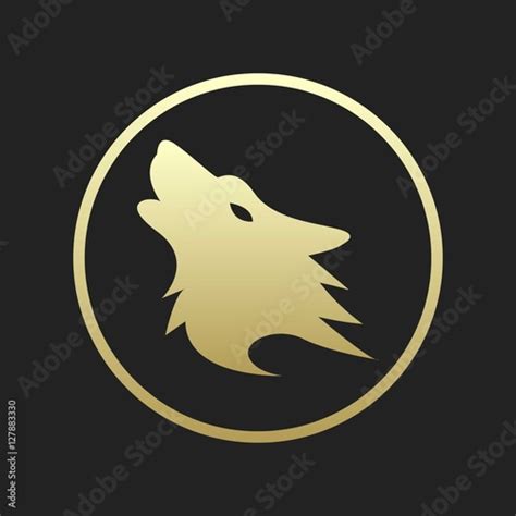 Golden Wolf Silhouette Logo Or Icon Stock Vector Adobe Stock
