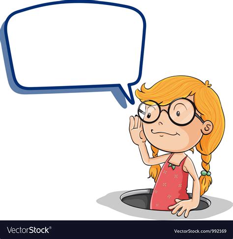 girl holding speech bubble royalty free vector image