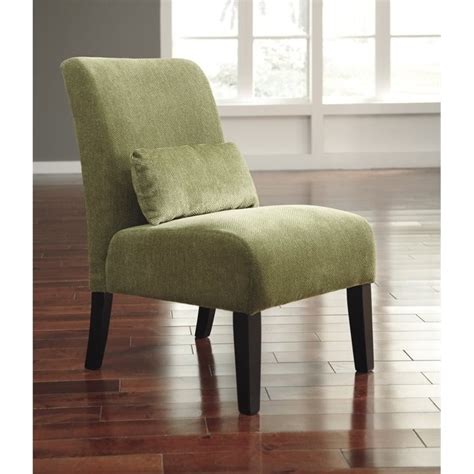 Slide into your living room for an easy accent chair, or place in your home office for extra seating with style. Ashley Annora Chenille Armless Accent Chair in Green - 6160360