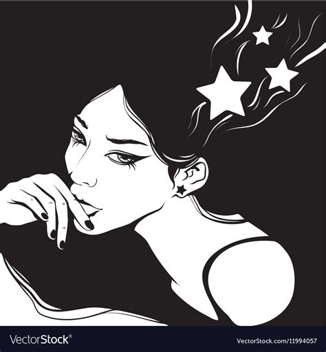 Graphics Thoughtful Girl Royalty Free Vector Image