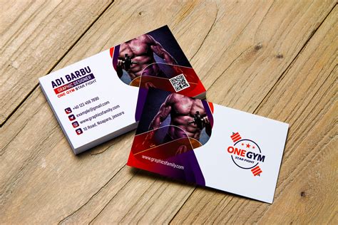 Modern Fitness Personal Trainer With Photo Business Card Design