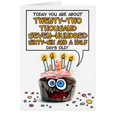 Happy Birthday Cupcake 62 Years Old Cards Zazzle