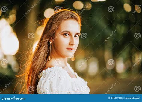 Outdoor Summer Portrait Of Young Beautiful Girl Stock Image Image Of