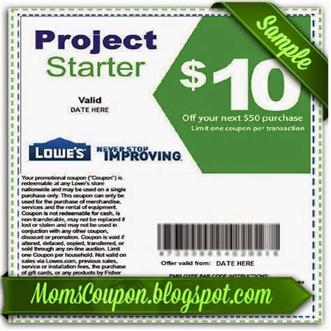 Lowes 10 Off Printable Coupon