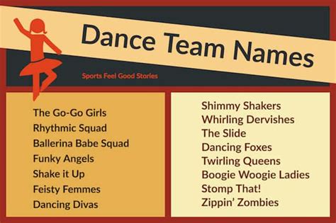 Fun Dance Team Names For Your Group