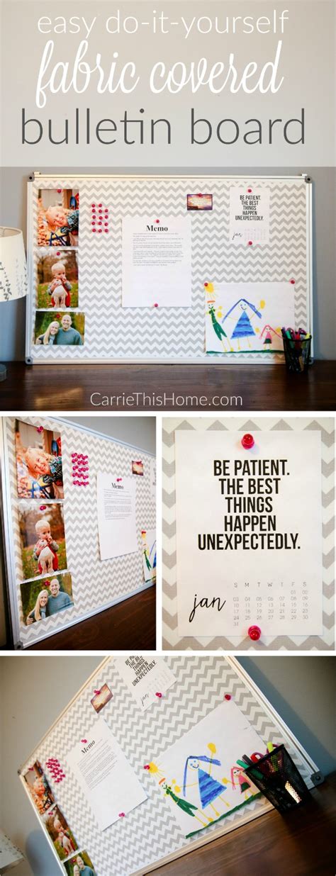 Cute desktop wallpaper, arrange your icons on the shelves. DIY Fabric Covered Bulletin Board - Carrie This Home