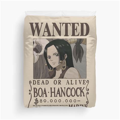 One Piece Wanted Bounty Poster Boa Hancock Png Duvet Cover By Piecesan Redbubble