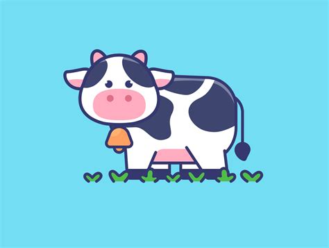 Cute cow cartoon illustration by suherman jodi on Dribbble
