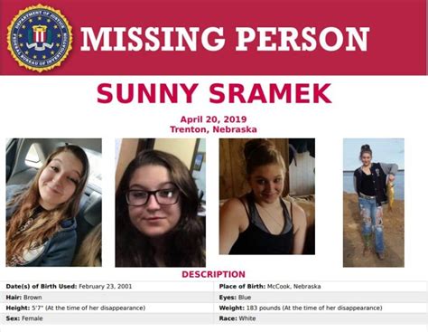 fbi joins search for nebraska woman sunny sramek missing for 2 months