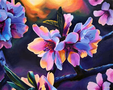 Original Floral Oil Painting On Canvas Cherry Blossoms Spring Flowers