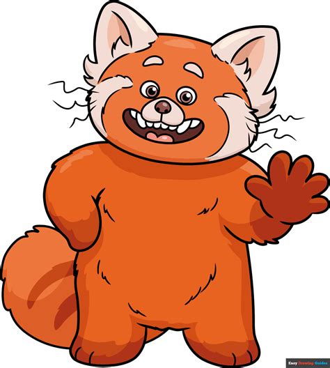How to Draw Red Panda Mei Lee from Turning Red - Really Easy Drawing