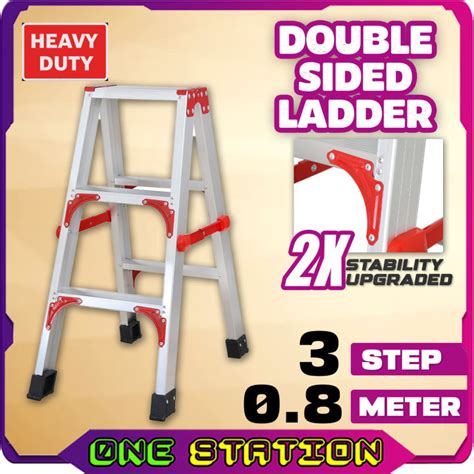3 step ladderman aluminium double sided ladder multi purpose ladder foldable tangga lipat
