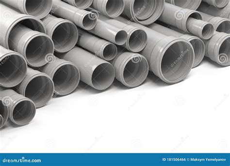 Pvc Plastic Pipes And Tubes Stacked In Warehouse Stock Illustration