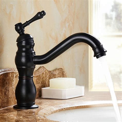 TEMPSA Rétro Mitigeur Robinet Noir Lavabo Evier Laiton Cuisine Salle