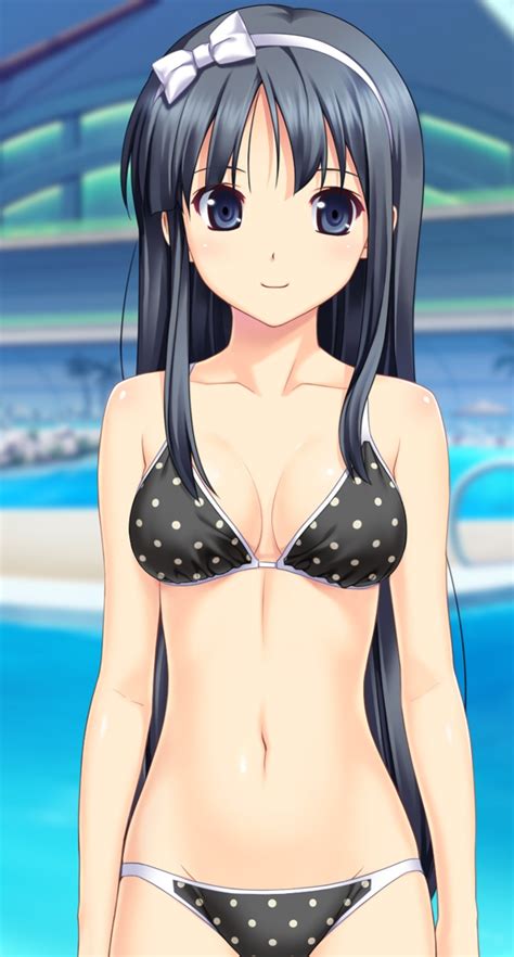 Bikini Black Hair Fukami Nagisa Gray Eyes Koutaro Swimsuit Tropical