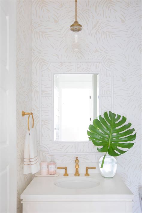 Pink Bathroom Designs Palm Wallpaper Bathroom Wallpaper Bathroom Mirror