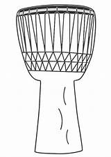 Colouring Djembe Drum Drums Printable Coloring Visit sketch template