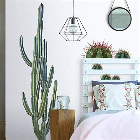 Cactus Wall Decals Peel And Stick For Bedroom Hand Drawn