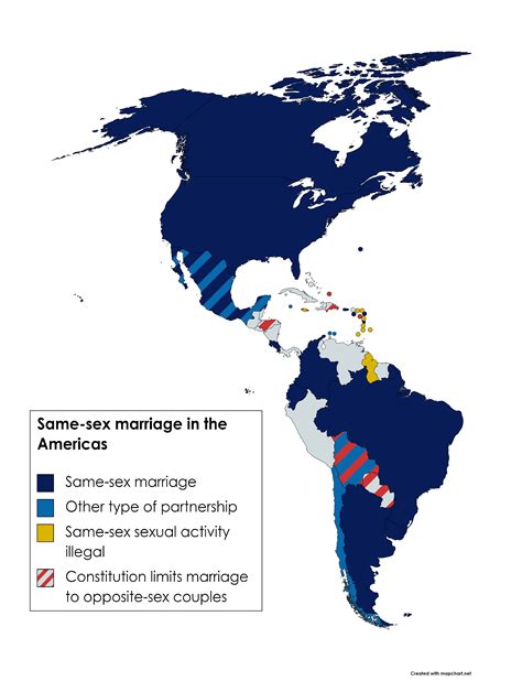 Same Sex Marriage In The Americas Mapporn