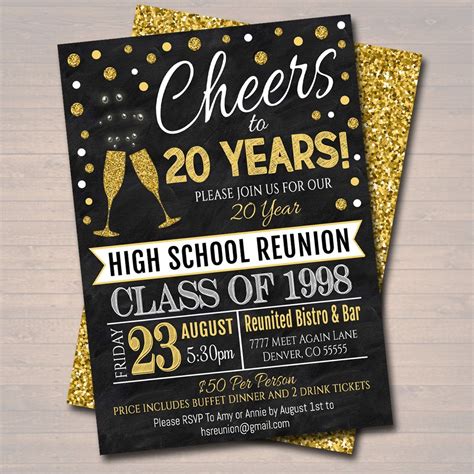 Class Reunion Invitation Template Any Year College Reunion High