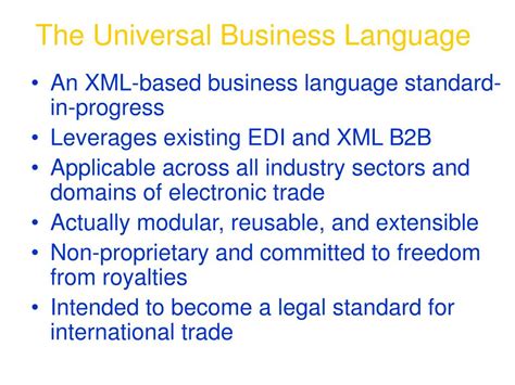 Ppt Business Vocabularies In Xml Or Toward A Universal Business