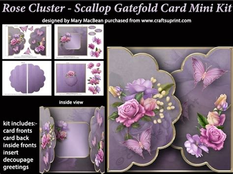 Rose Cluster Scallop Gatefold Card Mini Kit Cup8464591648