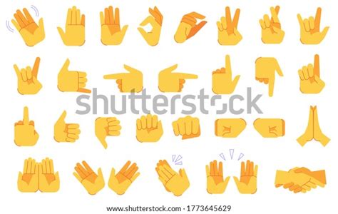 Emoji Hand Gestures Different Hands Signals Stock Vector Royalty Free Shutterstock