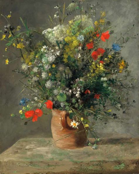Flores Em Um Vaso De Barro 1866 De Pierre Auguste Renoir Tela Para