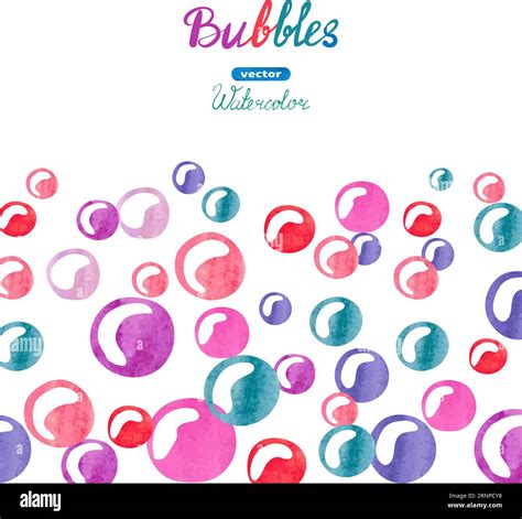 Watercolor Bubbles Background Colorful Bubbles Isolated On White