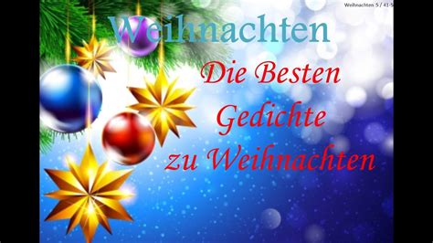 24 wunderschöne weihnachtsgeschichten zum so können mutti oder vati die weihnachtsgeschichten, die natürlich kostenlos sind, ausdrucken und. Die besten Weihnachtsgedichte - YouTube