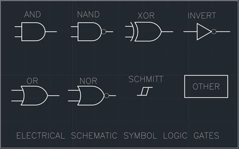 Electrical Schematic Symbol Logic Gates Cad Block And Typical