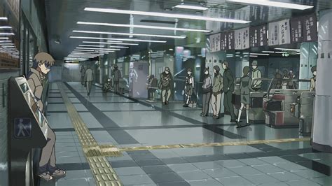 Станция метро в аниме Пять сантиметров в секунду обои для рабочего