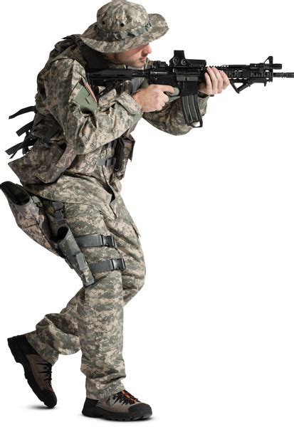 Soldier Aiming A Gun