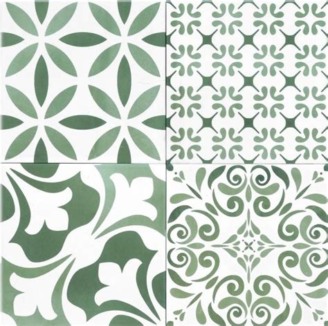 Etsi Mini Victorian Green Encaustic Effect Tiles Brick Effect Tiles