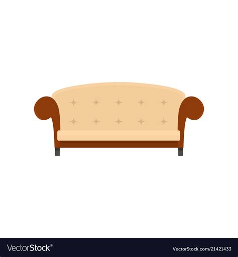 Vintage Sofa Icon Flat Style Royalty Free Vector Image