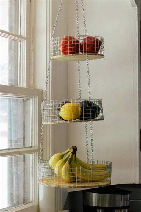 Three Tier Fruit Basket Diy Kitchen Projects Hanging Fruit Baskets