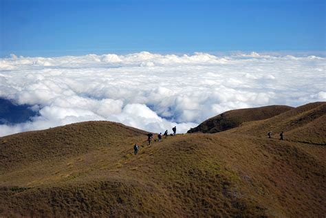 Hiking In The Hills Above The Sea Of Clouds On Mount Pulag Philippines