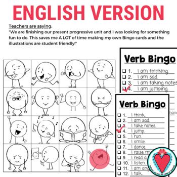 Spanish Verbs Bingo Spanish Grammar Present Tense Present Progressive