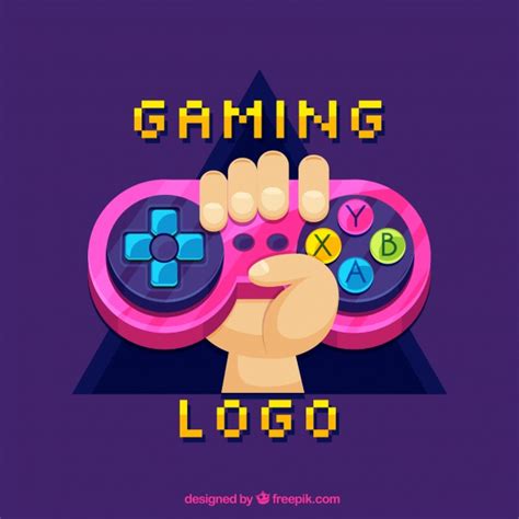 Crea tu logotipo con el creador de logos designevo. Video game logo template with joystick | Free Vector