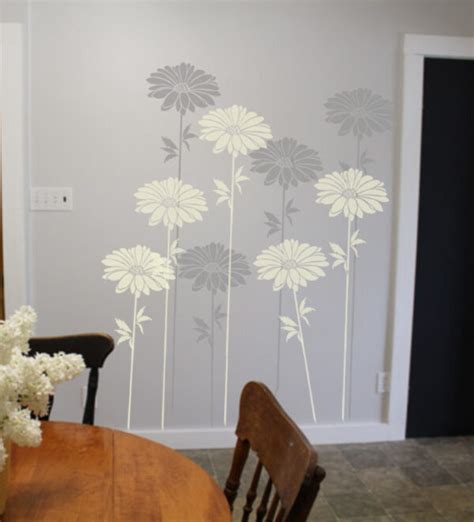Painting Stencil Large Daisy Fence Stencil Walls Stencils Plaster